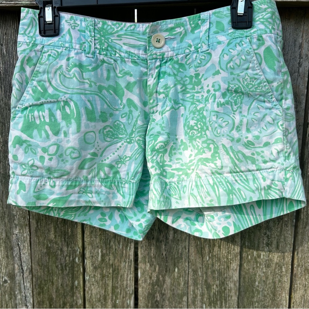 Lilly Pulitzer Green Patterned Bermudas
